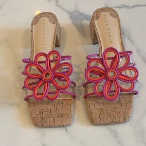 Alex Marie Vibrant Pink Floral Sandals